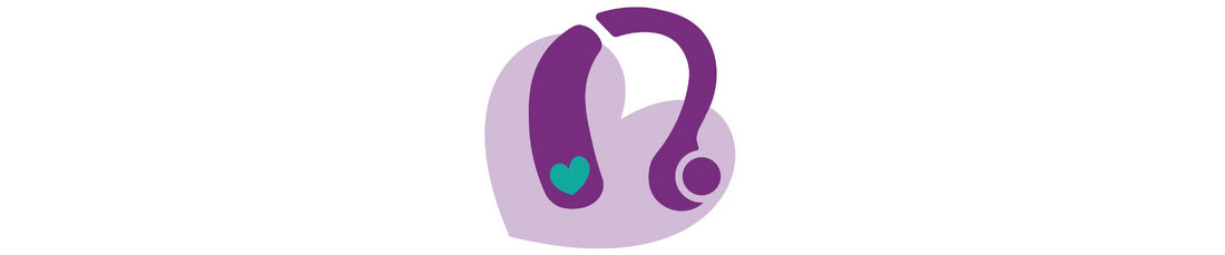 Purple Heart Design EarLinks Logo for Herring Aid Earrings