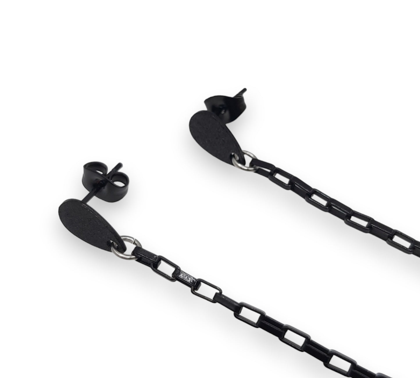 Boucles d'oreilles et manchettes d'oreille Anti-perte avec chaîne de câble noire, pour écouteurs/écouteurs sans fil