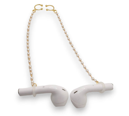 Gold Pearl Anti-Verlust-Ohrring und Ohrmanschetten für kabellose Ohrhörer/Ohrhörer