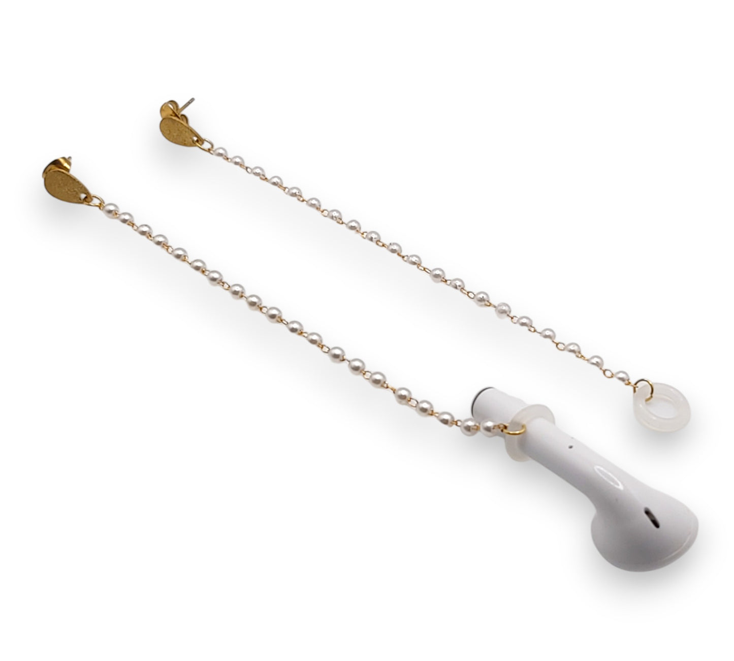 Gouden parel anti-verlies oorbel en oormanchetten voor draadloze oordopjes/oortelefoons