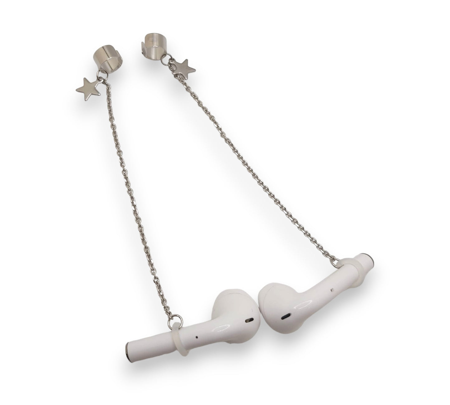 Silver Star Anti-Verlust-Ohrringe und Ohrmanschetten für kabellose Ohrhörer/Ohrhörer