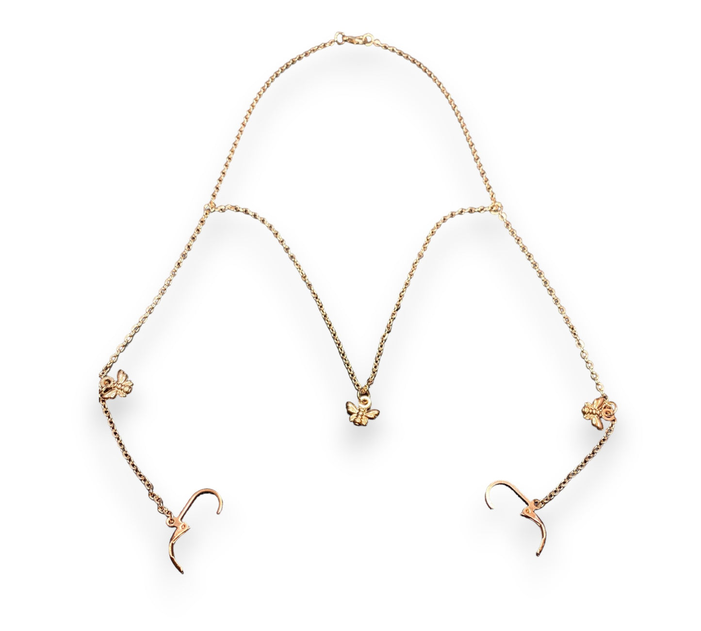 Gold Bee EarLink Necklace