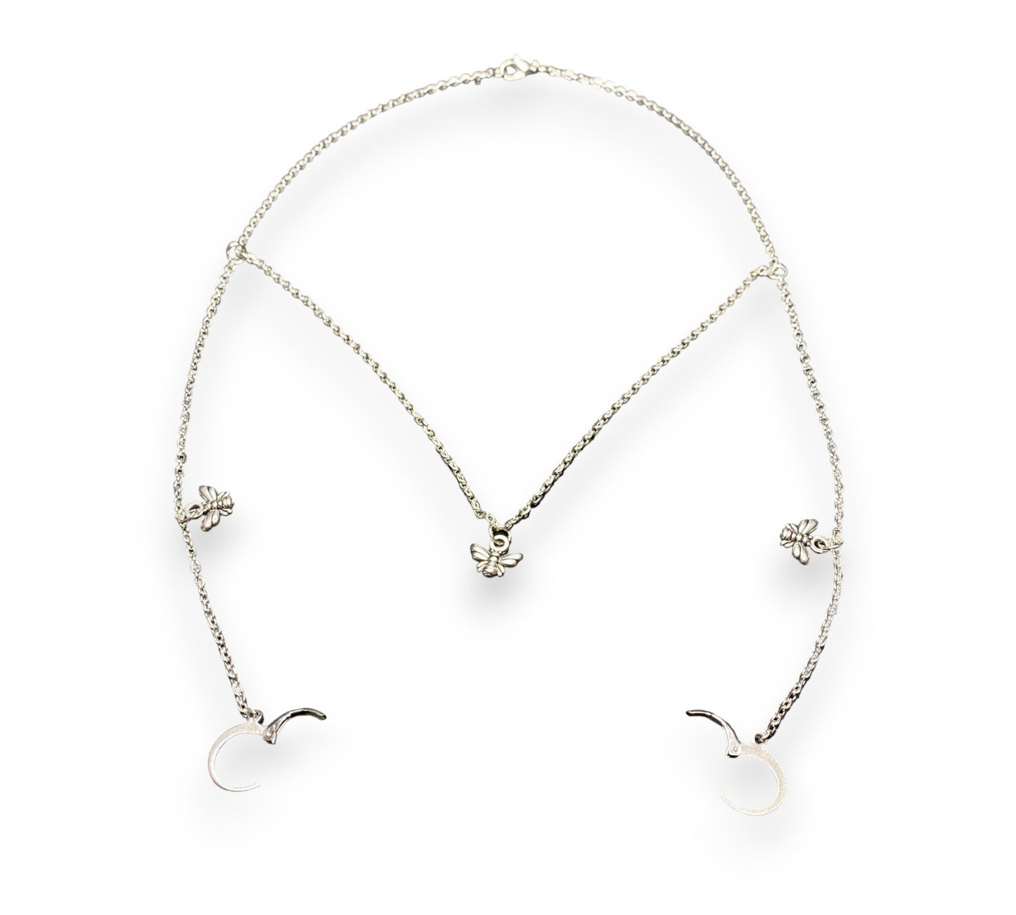 Silver Bee EarLink Necklace