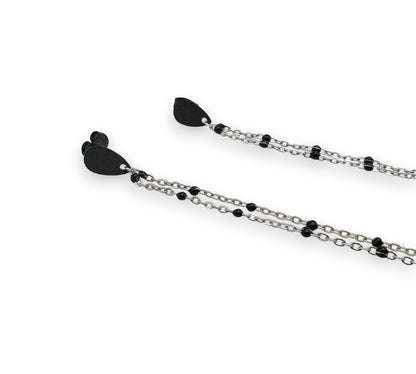 Black Detailed Chain EarLinks - Hearing Aids