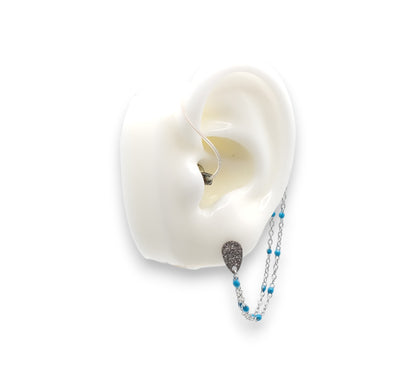 Blaue detaillierte Kettenohrglieder – Hörgeräte