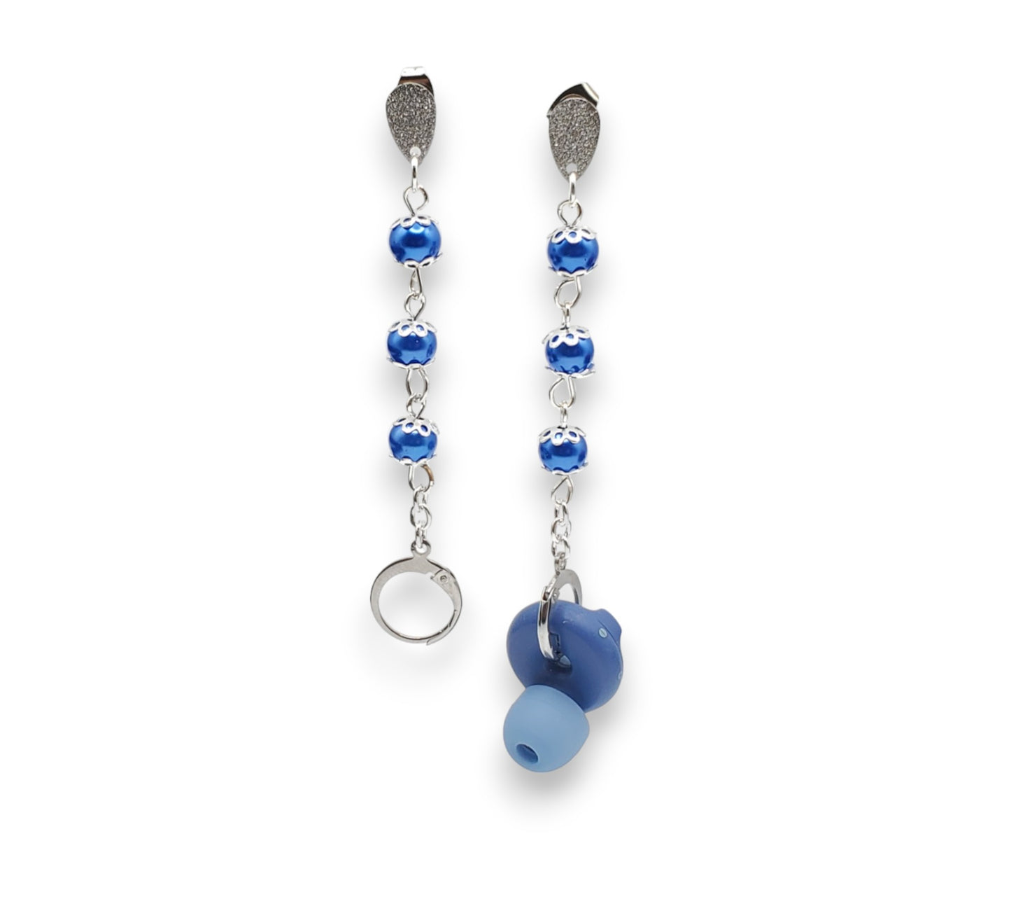 Blue Glass Pearl EarLinks