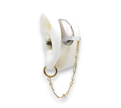 Dainty Gold Pearl EarLinks - Hearing Aids