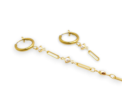 Dainty Gold Pearl EarLinks - Hearing Aids