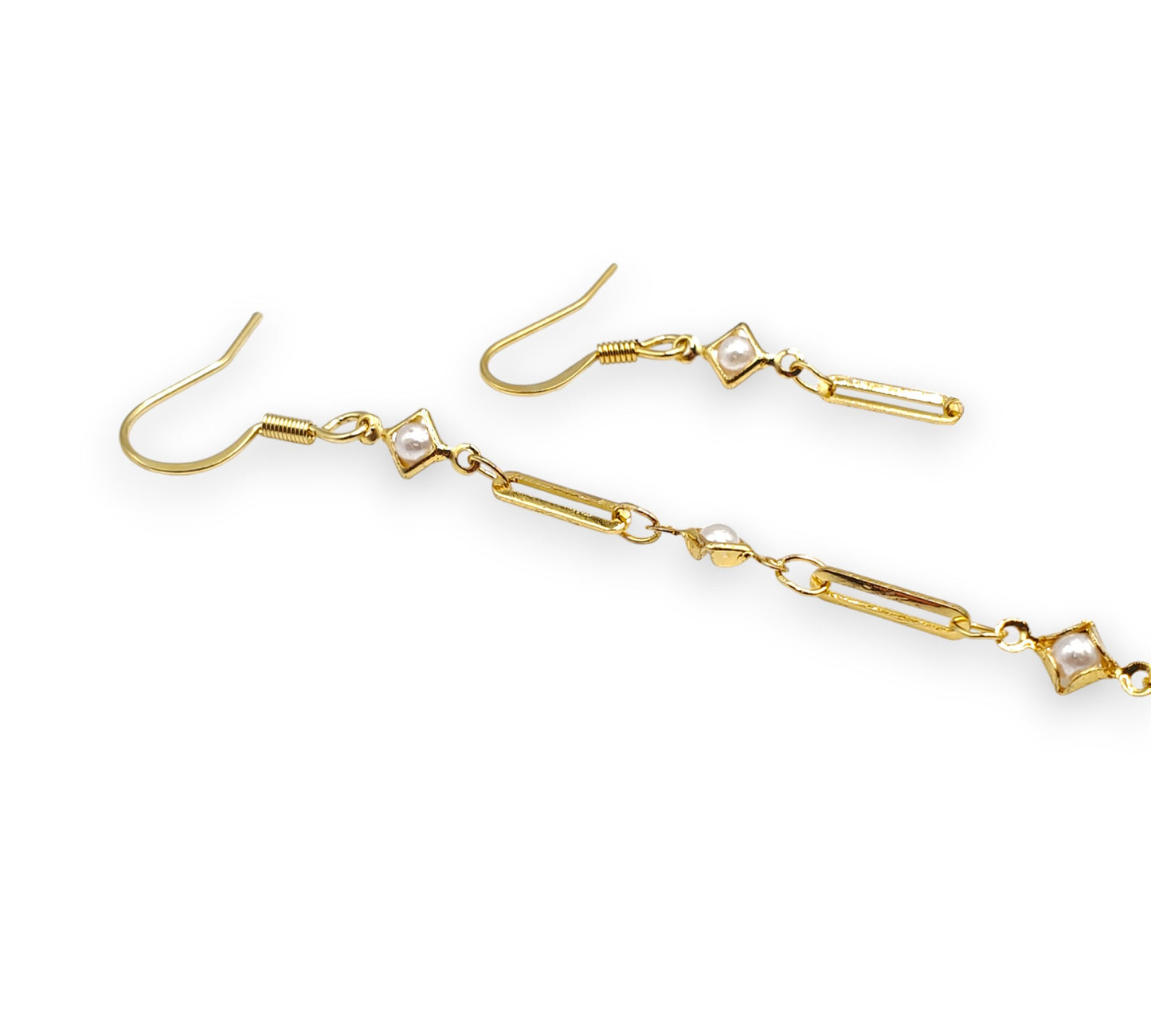 Dainty Gold Pearl EarLinks - Hearing Aids