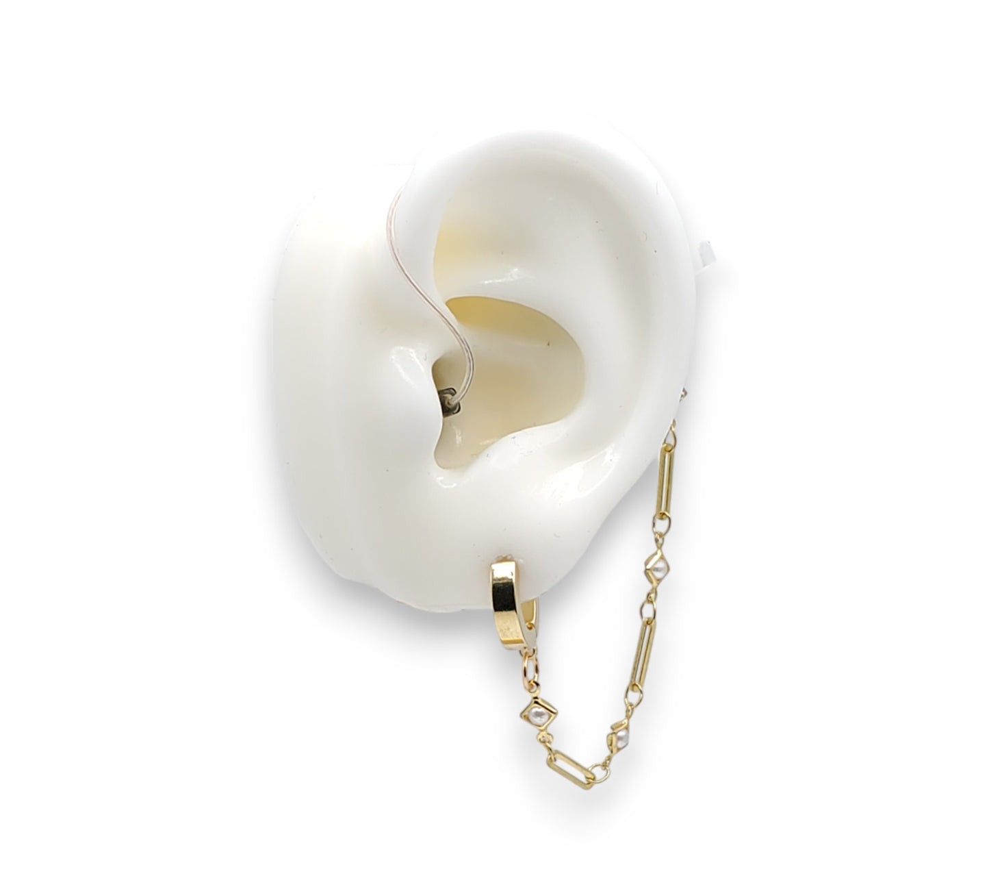 Dainty Gold Pearl EarLinks - Hearing Aids