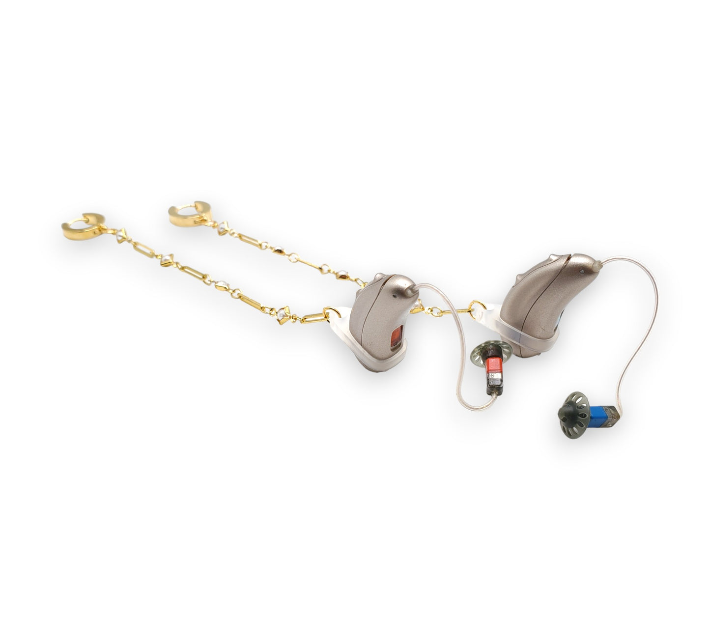 Dainty Gold Pearl EarLinks - Hearing Aids