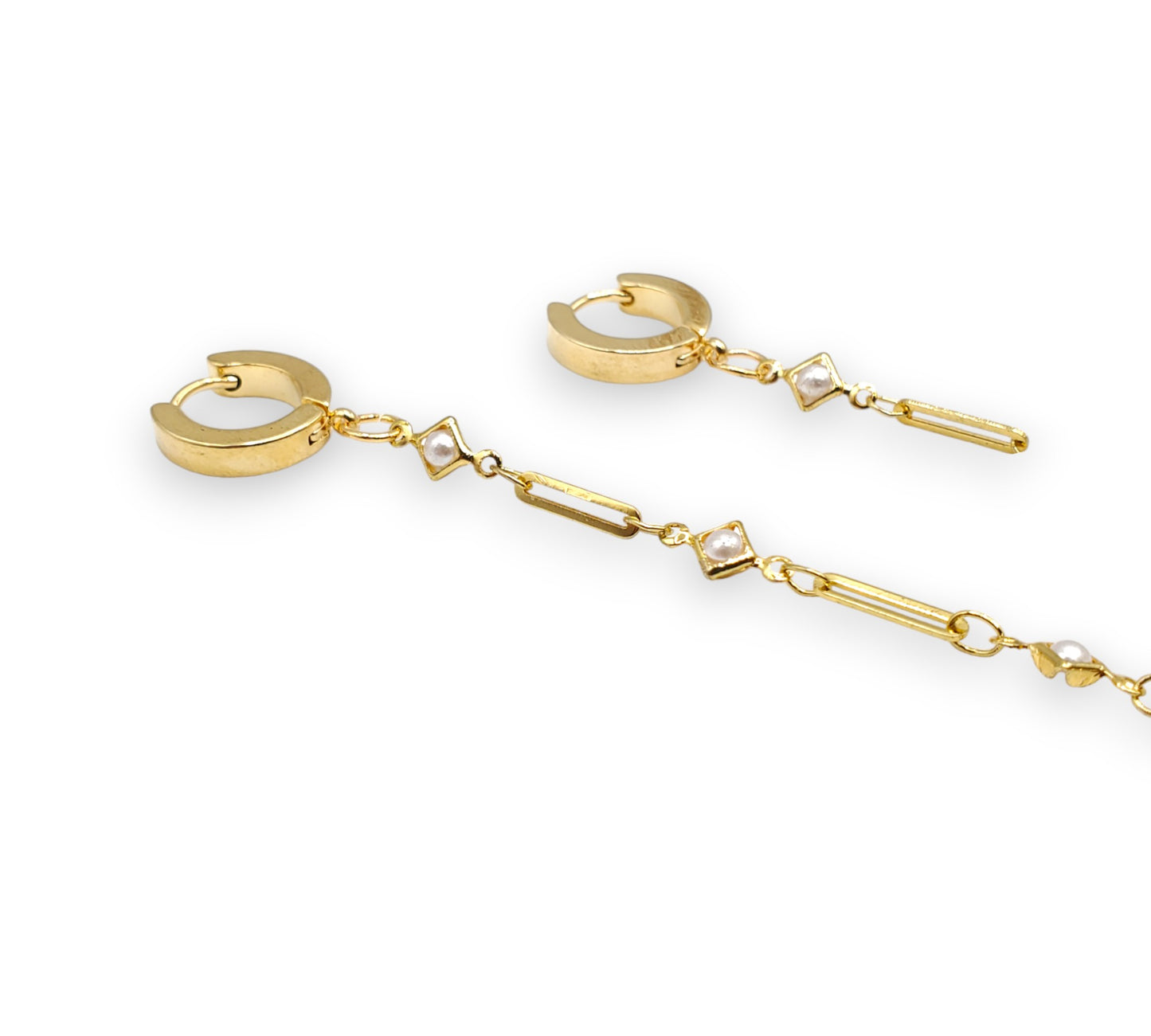 Dainty Gold Pearl EarLinks - Hearing Aids