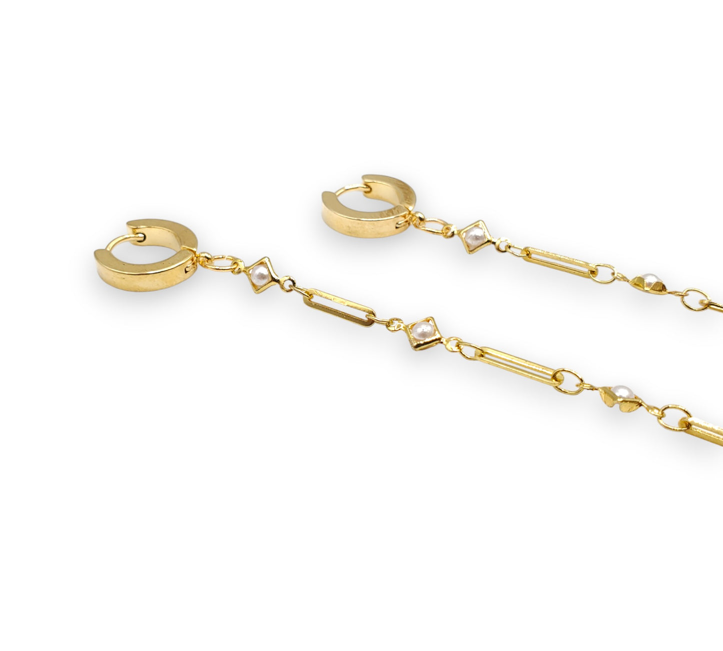 Dainty Gold Pearl EarLinks - Hearing Aids