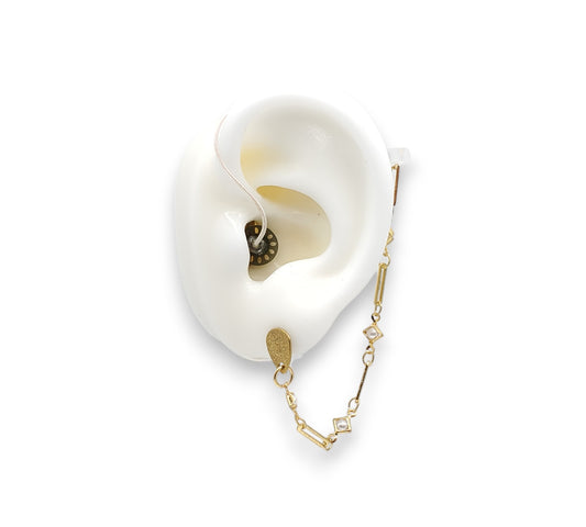 Dainty Gold Pearl EarLinks - Hearing Aids