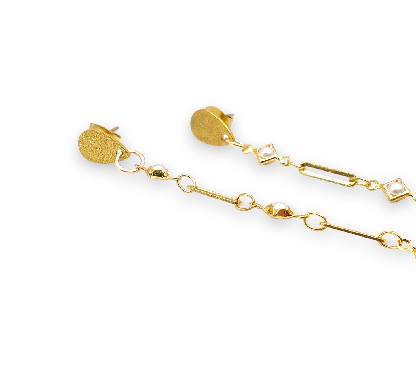 Dainty Gold Pearl EarLinks - Hearing Aids