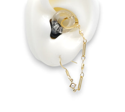 Dainty Gold Pearl EarLinks