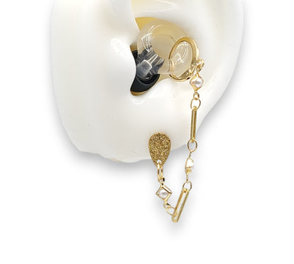 Dainty Gold Pearl EarLinks