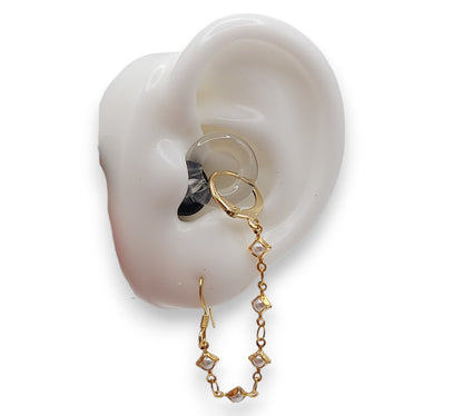 Dainty Gold Pearl EarLinks