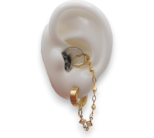 Dainty Gold Pearl EarLinks