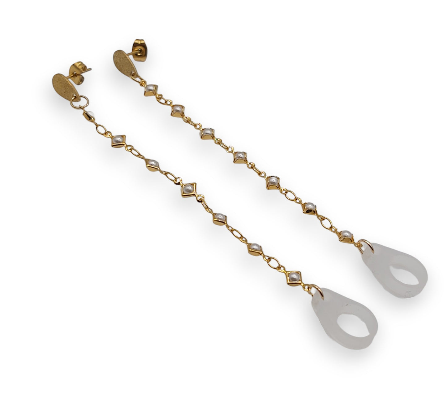 Dainty Gold Pearl EarLinks - Hearing Aids