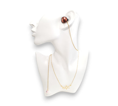 Dopamine Pendant EarLink Necklace (Gold)
