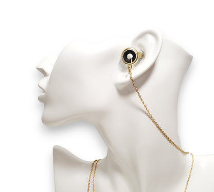 Tropische Blatt-Ohrstecker-Halskette