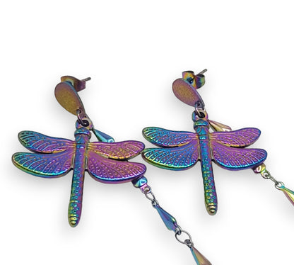 Iriserende Dragonfly oorknopjes