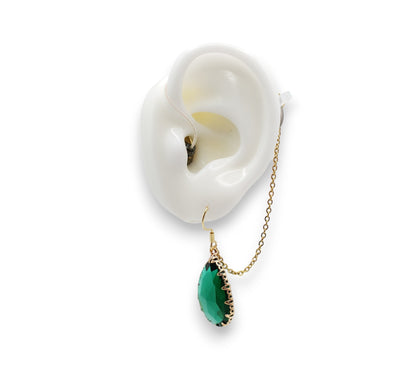 Pendentif en forme de larme en verre vert EarLinks - Aides auditives