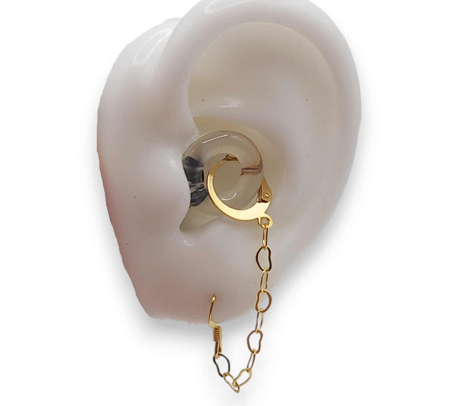 Gold Heart Chain EarLinks