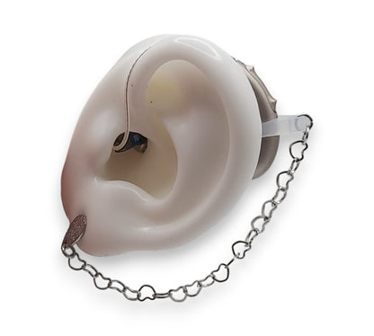 Silberne Herzohrringe für Hörgeräte