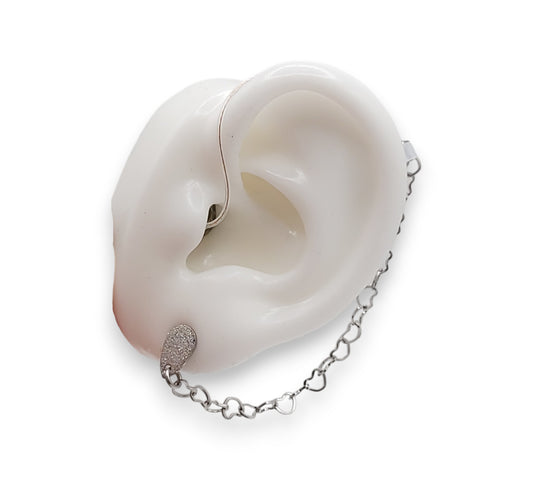 Boucles d'oreilles coeur en argent pour appareils auditifs