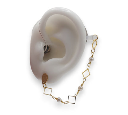 Goldperlen-Rhombus-Ohrringe für Hörgeräte