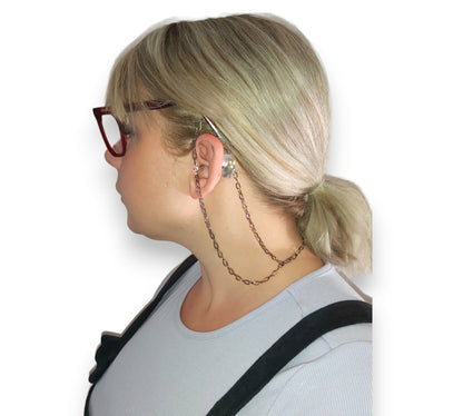Chaîne de lunettes arc-en-ciel pour boucles et aides auditives