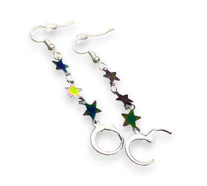 Iridescent Star Single Chain EarLinks