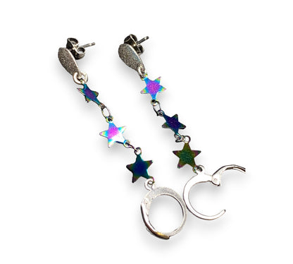 Iridescent Star Single Chain EarLinks