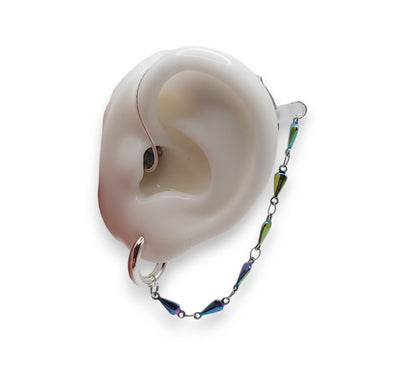Boucles d'oreilles chaîne goutte de pluie pour appareils auditifs