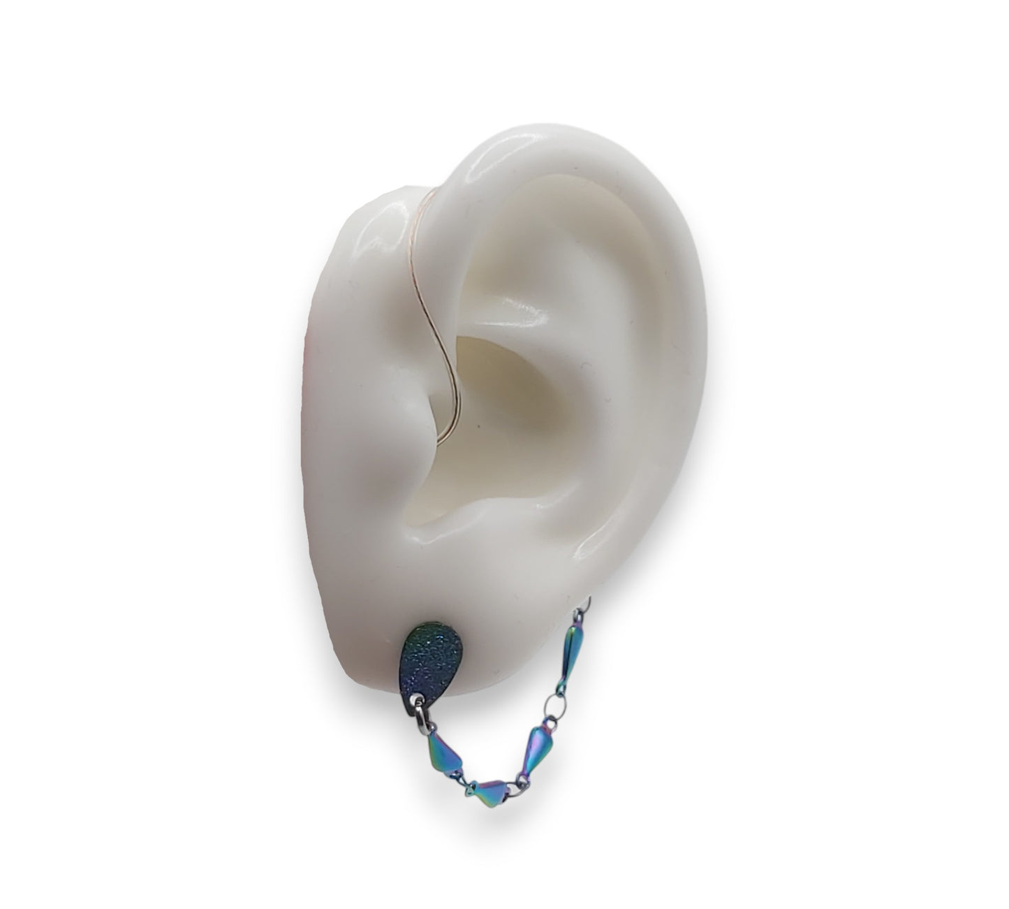 Boucles d'oreilles chaîne goutte de pluie pour appareils auditifs