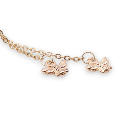 Rose Gold Bees EarLinks Pendant