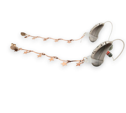 Rose Gold Star Chain EarLinks - Hearing Aids