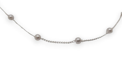 Silver Pearl EarLink Safety Chain