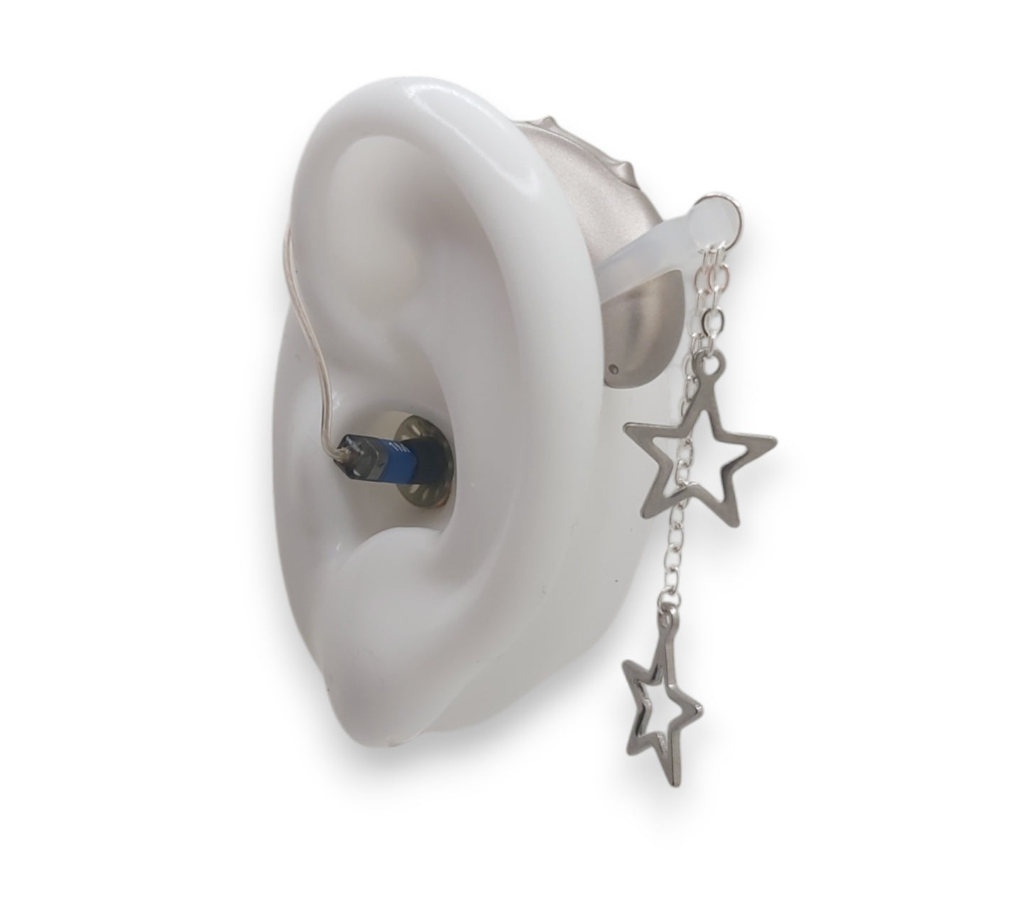 Colgante de audífono estrella de plata