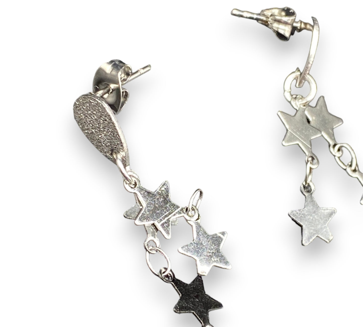 Silver Star Double Chain EarLinks