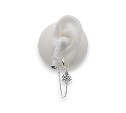 Boucles d'oreilles anti-perte flocon de neige pour écouteurs/écouteurs sans fil