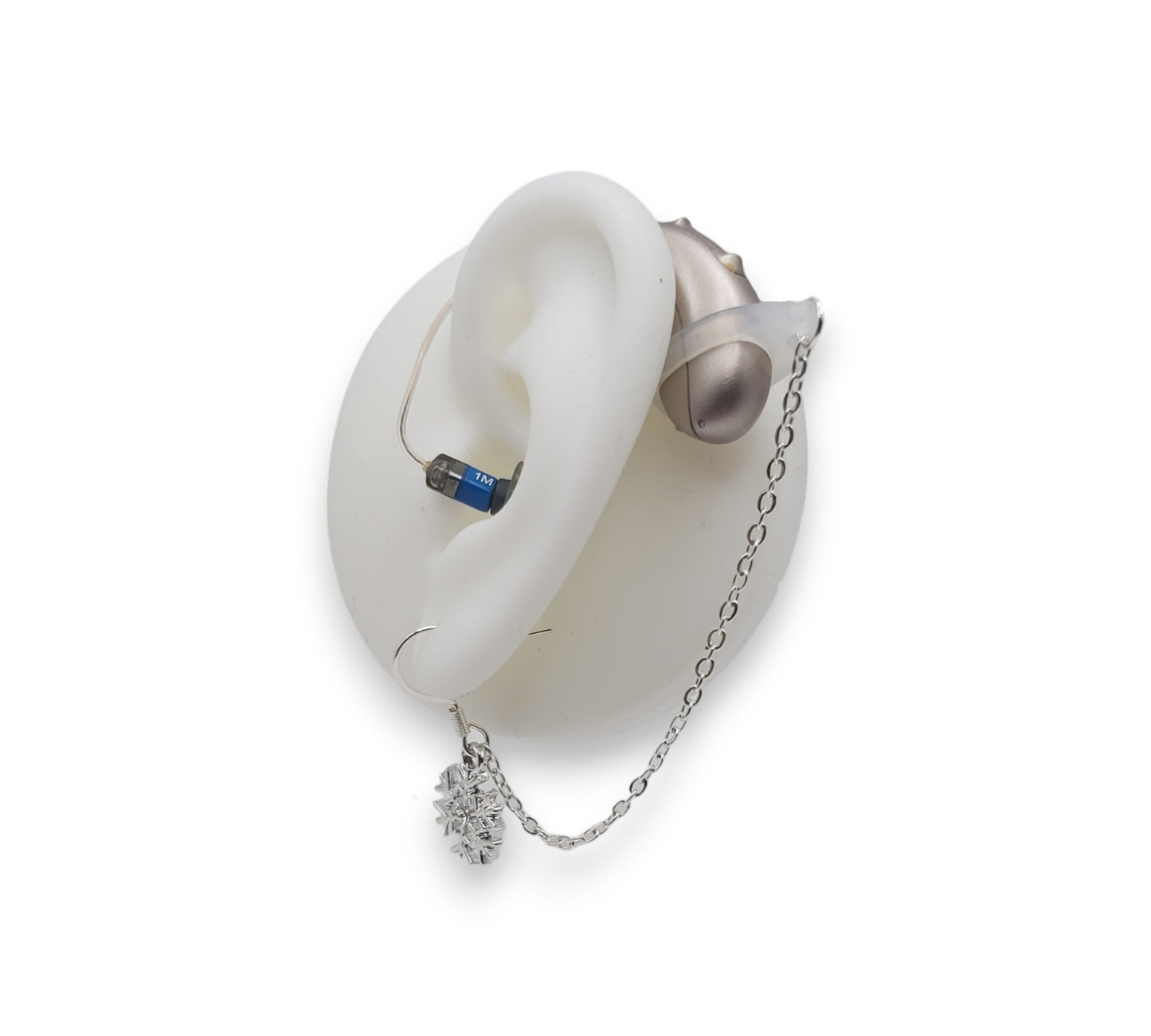 Schneeflocken-Ohrringe für Hörgeräte