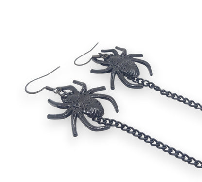 Zwarte Spider Anti-verlies oorbellen voor draadloze oordopjes/oortelefoons