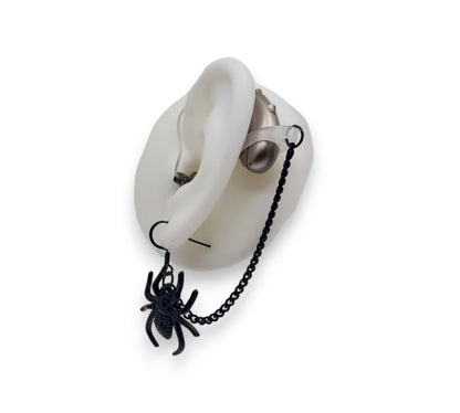 Boucles d'oreilles araignée noire pour appareils auditifs