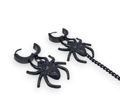 Zwarte Spider oorbellen voor gehoorapparaten