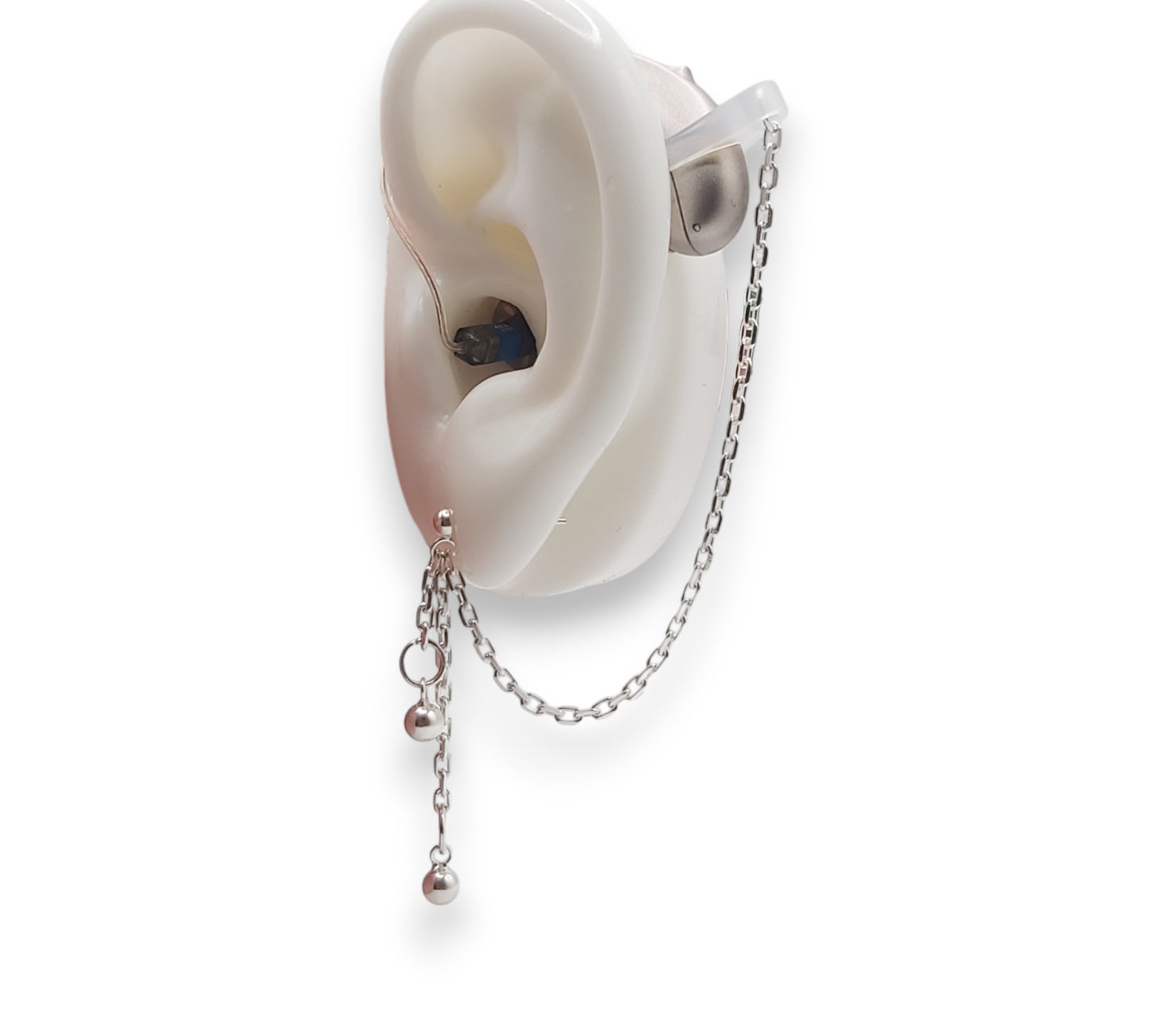 Boucles d'oreilles en argent sterling 925 pour appareils auditifs