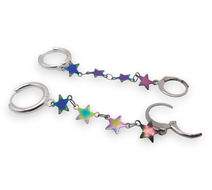 Iridescent Star Single Chain EarLinks