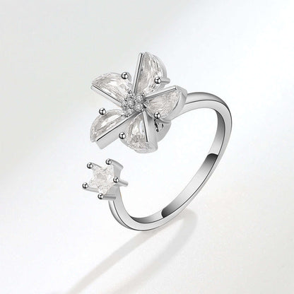 Flower Zirconia Worry Ring (Gold/Silver)